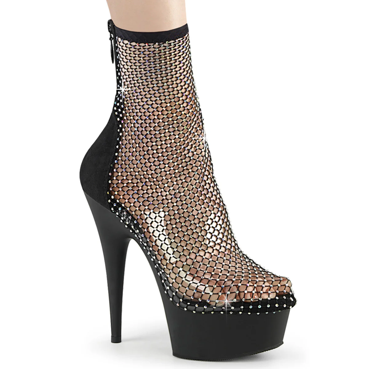 Black 6 Inch Stratement Ankle Boots - Pleaser DELIGHT-1009 - Image 2