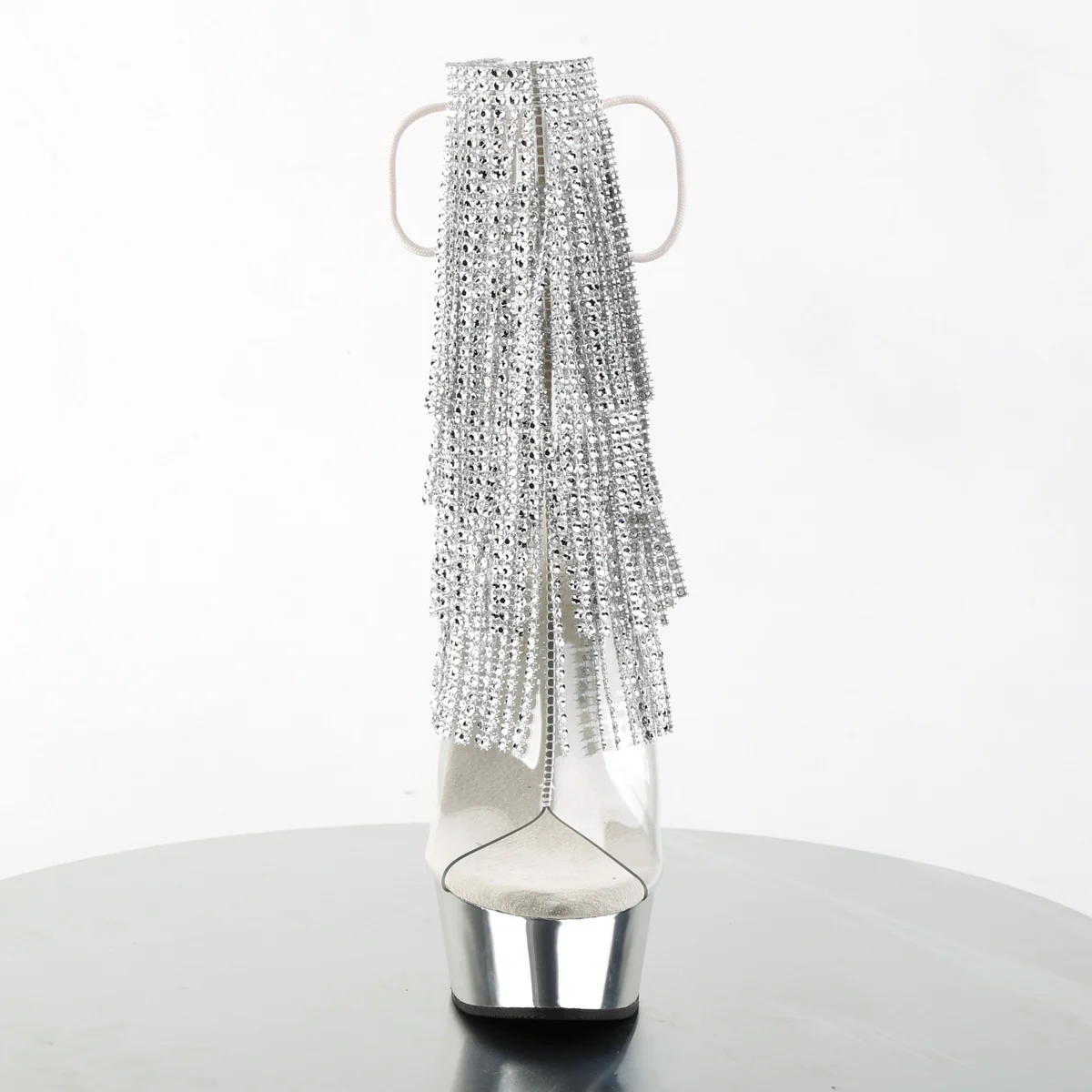 Clear 6 Inch Stratement Ankle Boots - Pleaser DELIGHT-1017RSF - Image 2