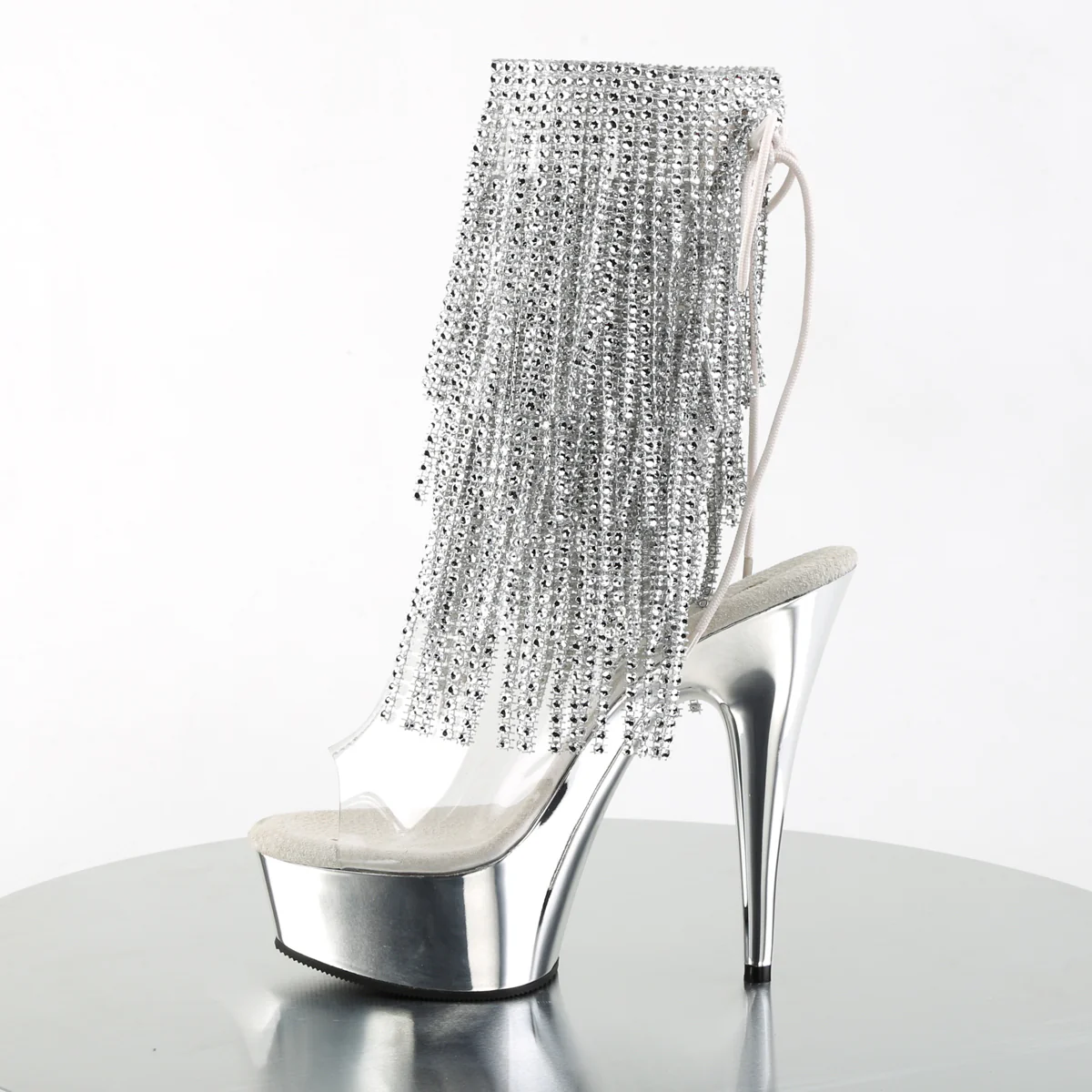 Clear 6 Inch Stratement Ankle Boots - Pleaser DELIGHT-1017RSF - Image 3