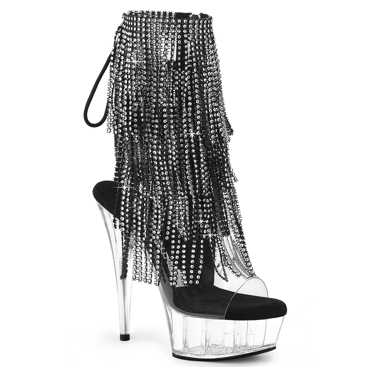 Clear 6 Inch Strippers Platform Ankle Boots - Pleaser DELIGHT-1017RSF