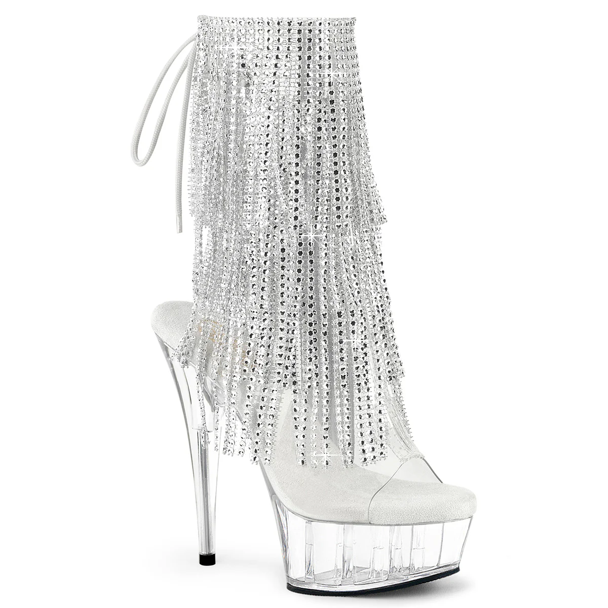 Clear 6 Inch High Impact Ankle Boots - Pleaser DELIGHT-1017RSF