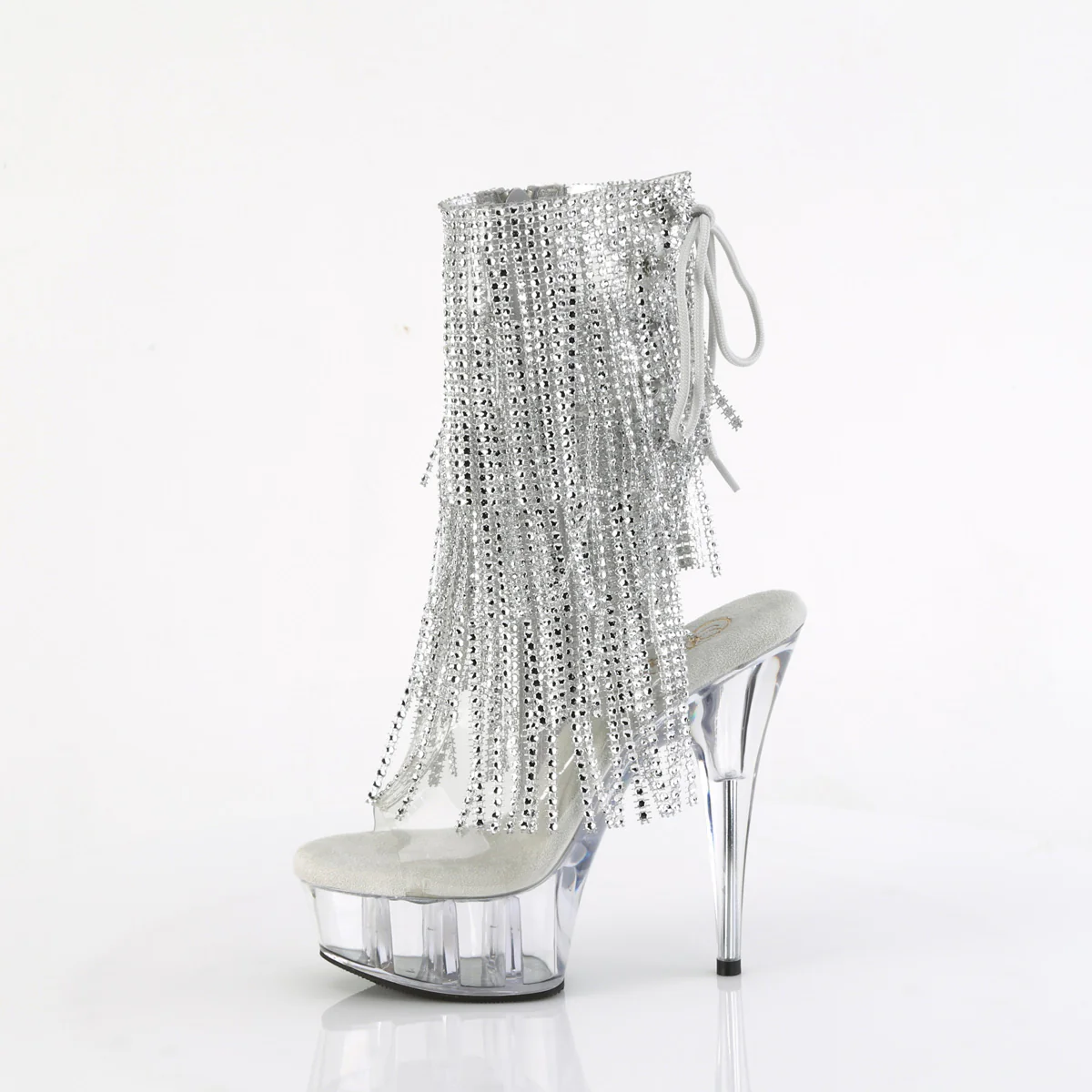 Clear 6 Inch High Impact Ankle Boots - Pleaser DELIGHT-1017RSF - Image 3