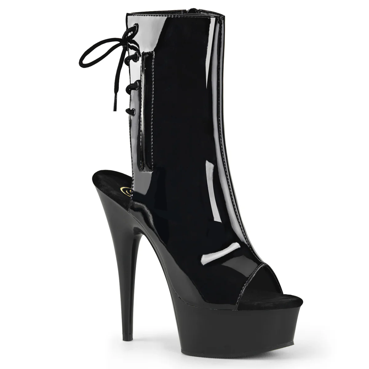 Black 6 Inch Pole Dance Ankle Boots - Pleaser DELIGHT-1018 - Image 6