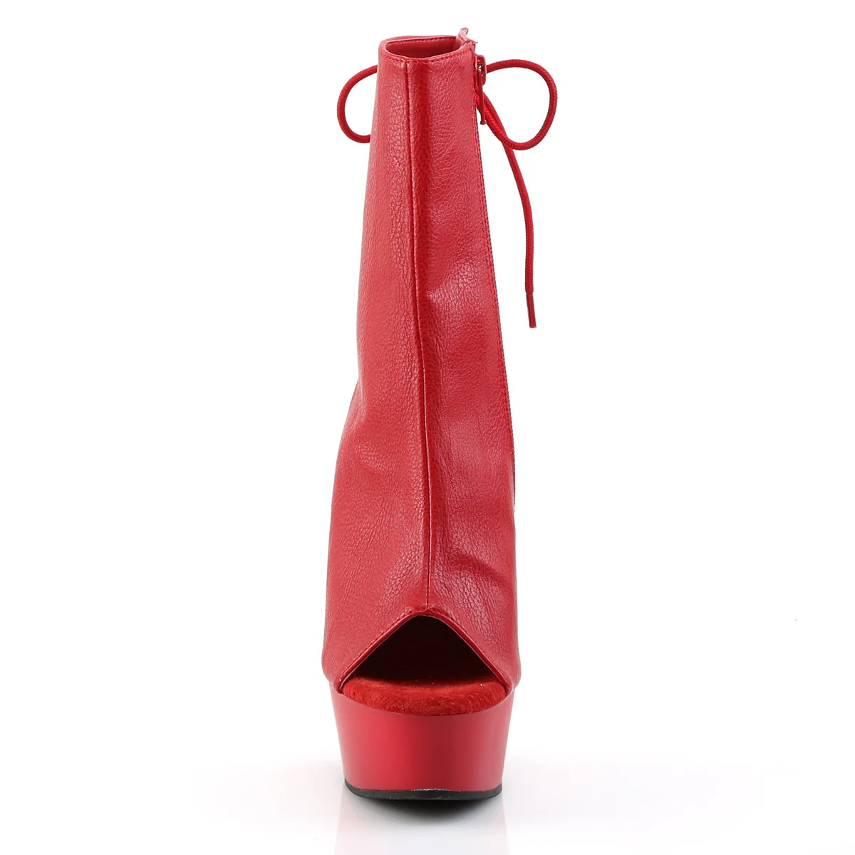 Red 6 Inch Pole Dancer Ankle Boots -  Pleaser DELIGHT-1018 - Image 2