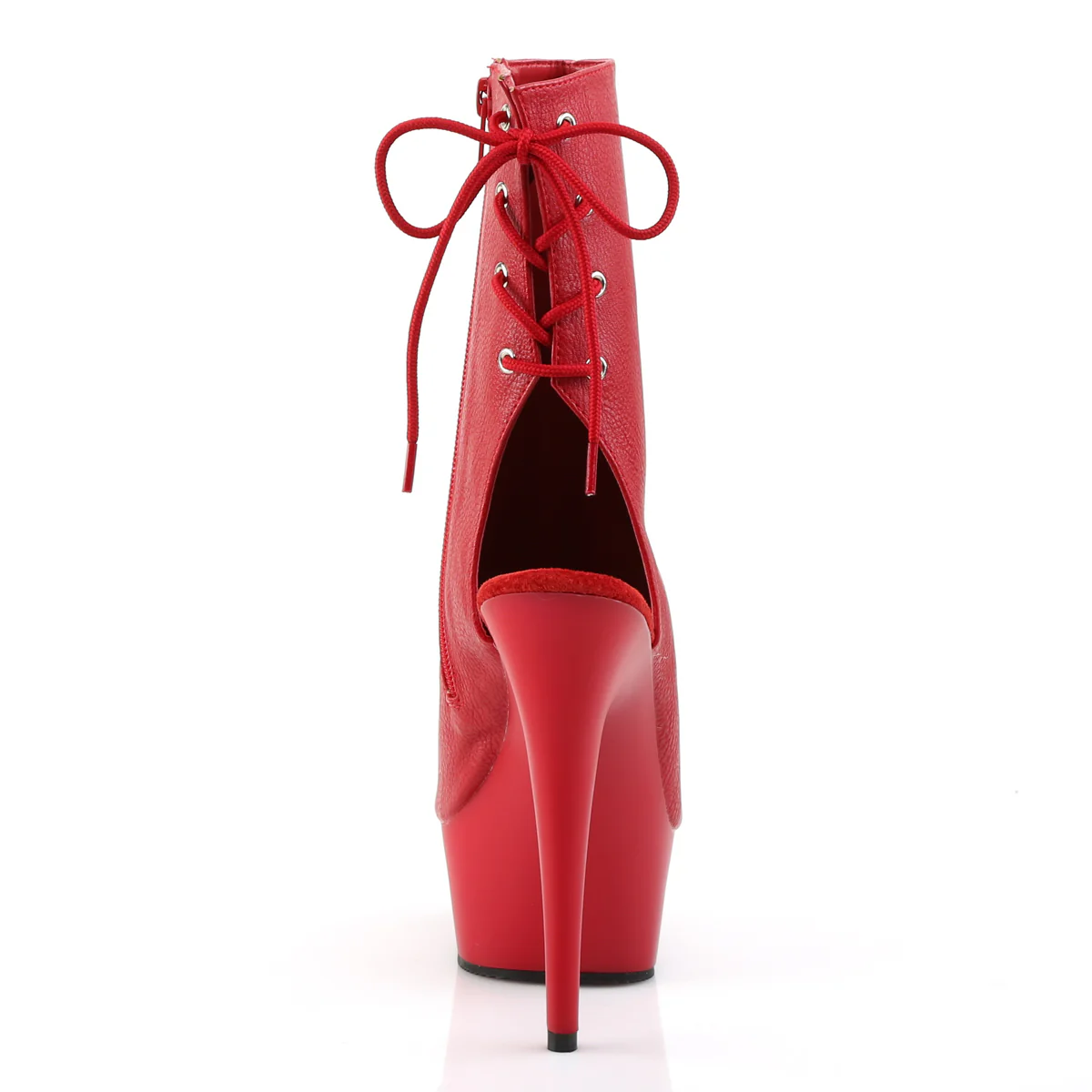 Red 6 Inch Pole Dancer Ankle Boots -  Pleaser DELIGHT-1018 - Image 4