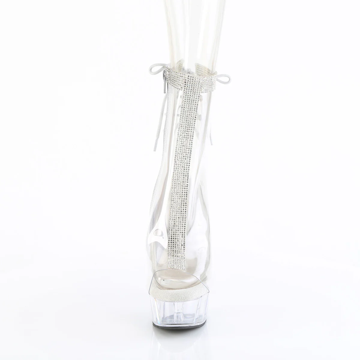 Clear 6 Inch Pole Dance Ankle Boots -  Pleaser DELIGHT-1018C-2RS - Image 2