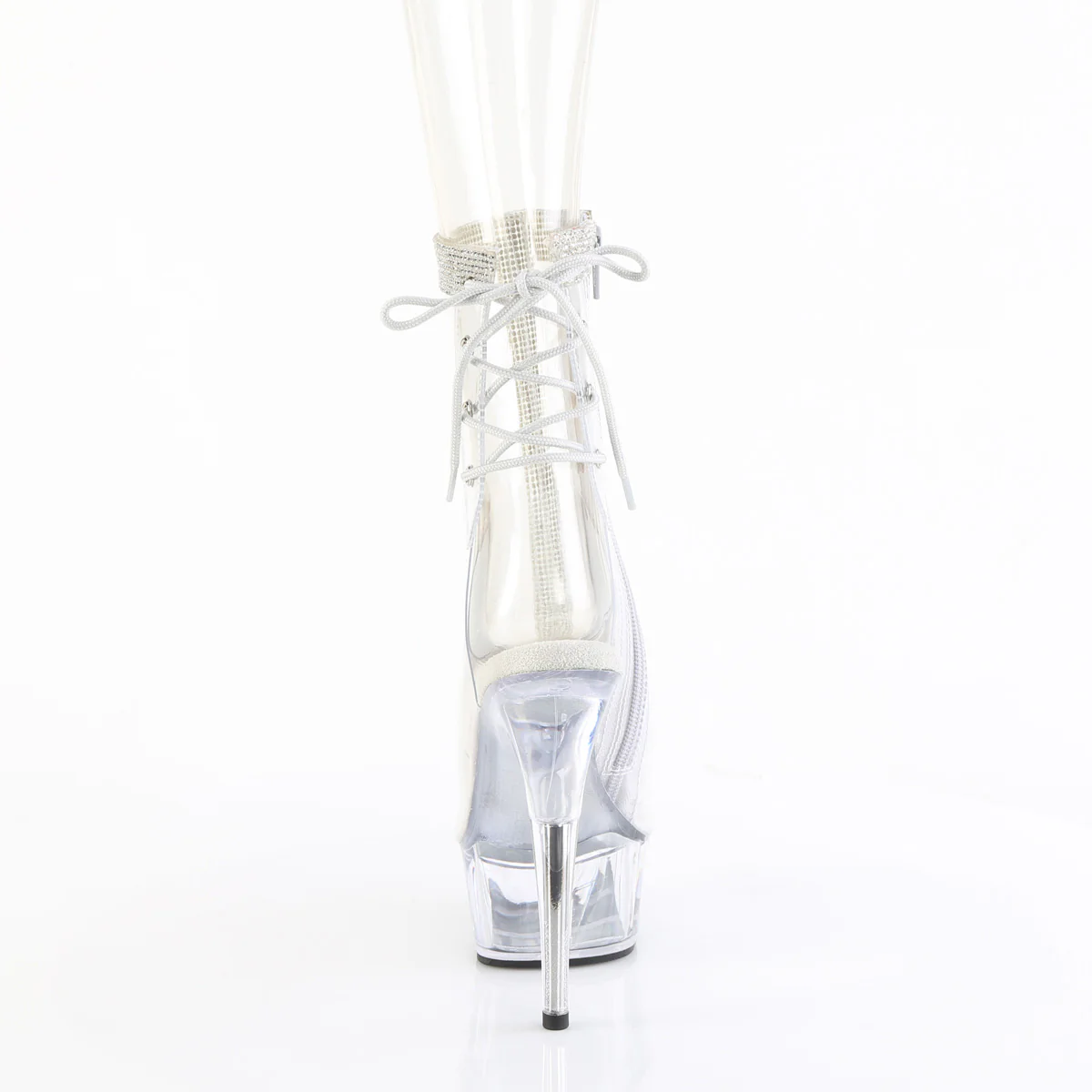 Clear 6 Inch Pole Dance Ankle Boots -  Pleaser DELIGHT-1018C-2RS - Image 4