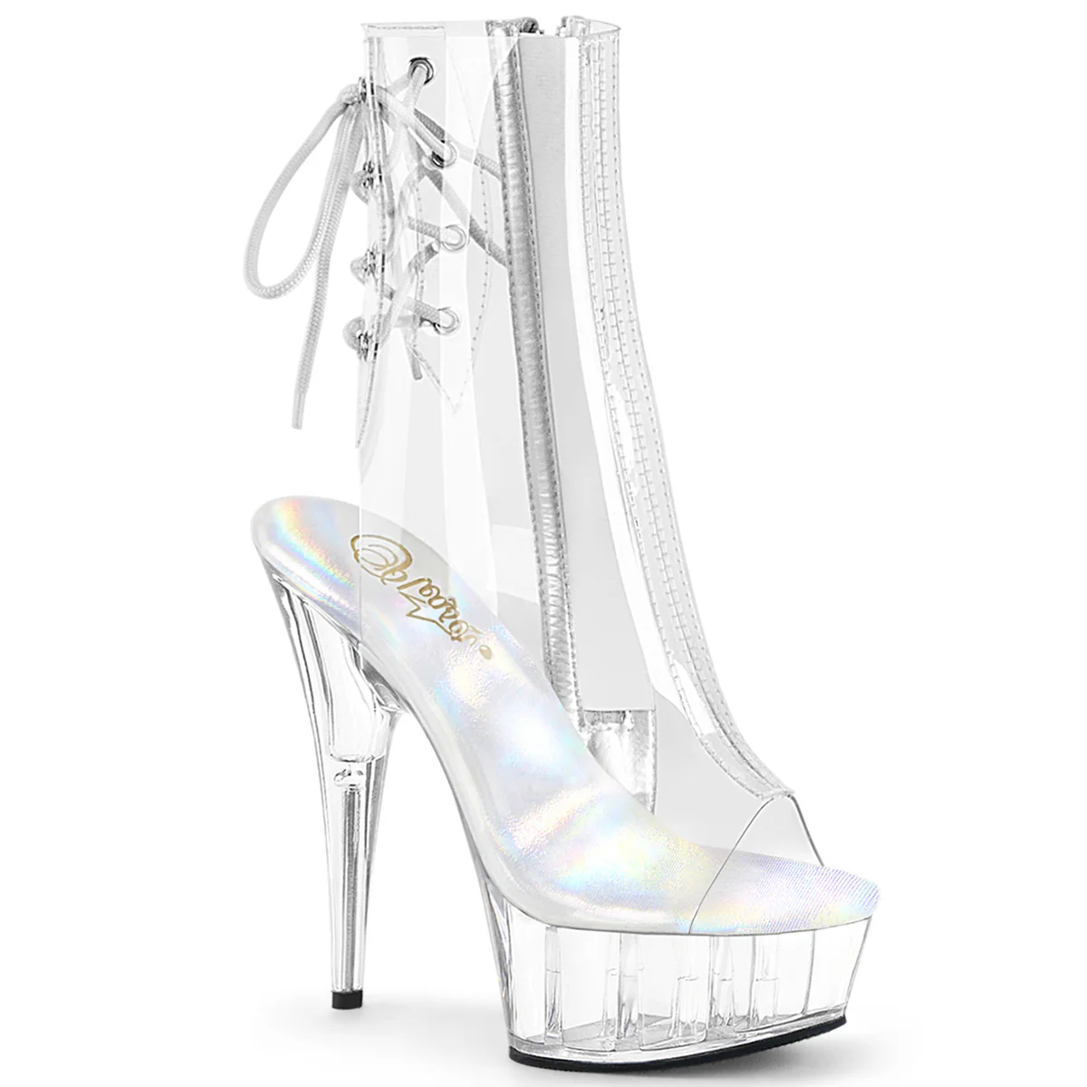 Clear 6 Inch Stripper Platform Ankle Boots - Pleaser DELIGHT-1018C
