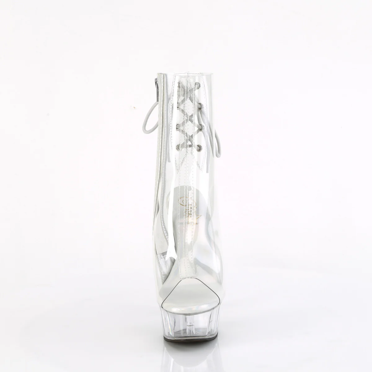 Clear 6 Inch Stripper Platform Ankle Boots - Pleaser DELIGHT-1018C - Image 2