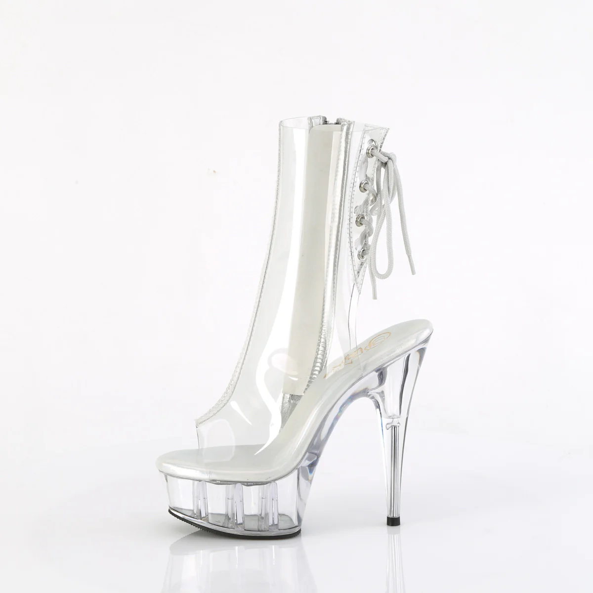 Clear 6 Inch Stripper Platform Ankle Boots - Pleaser DELIGHT-1018C - Image 3