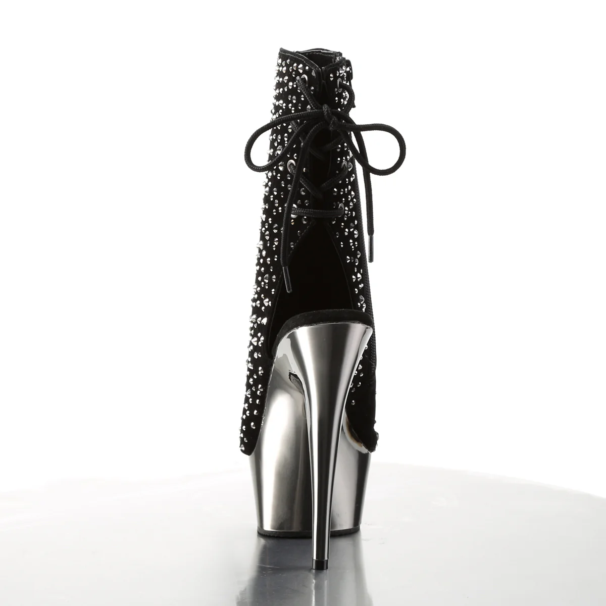 Black 6 Inch Pole Dance Ankle Boots - Pleaser DELIGHT-1018RS - Image 4