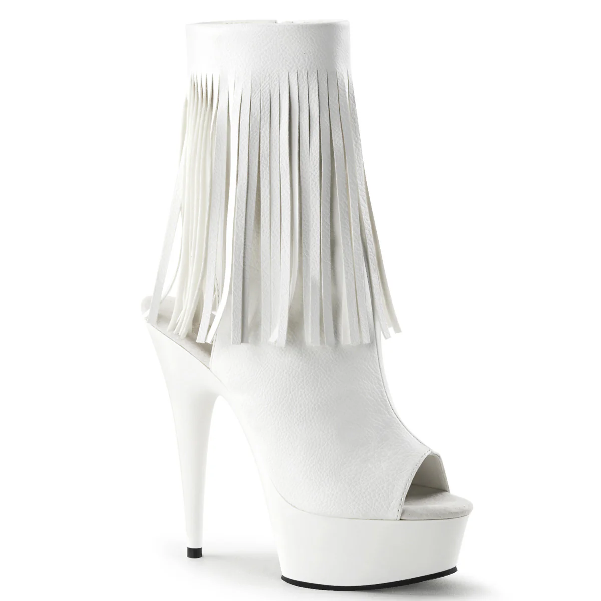 White 6 Inch Pole Dance Ankle Boots - Pleaser DELIGHT-1019