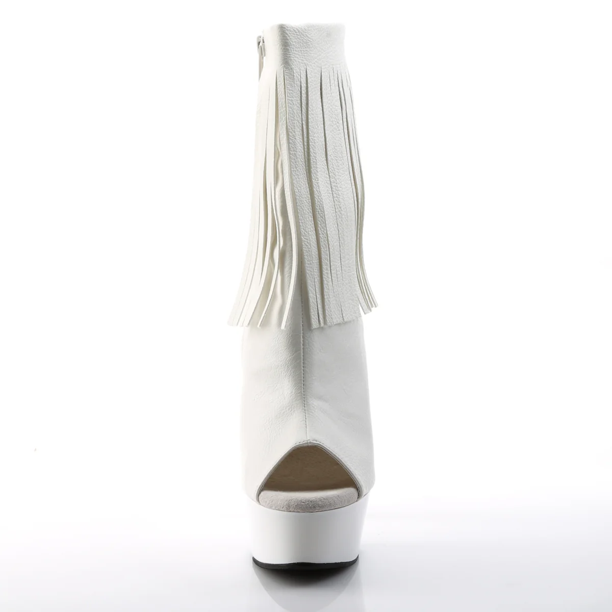 White 6 Inch Pole Dance Ankle Boots - Pleaser DELIGHT-1019 - Image 2