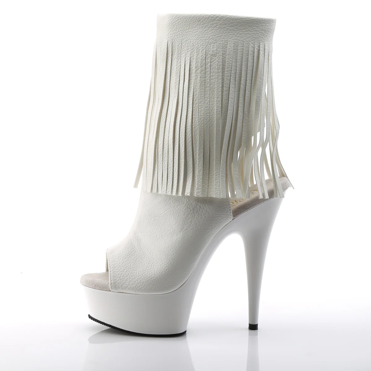 White 6 Inch Pole Dance Ankle Boots - Pleaser DELIGHT-1019 - Image 3