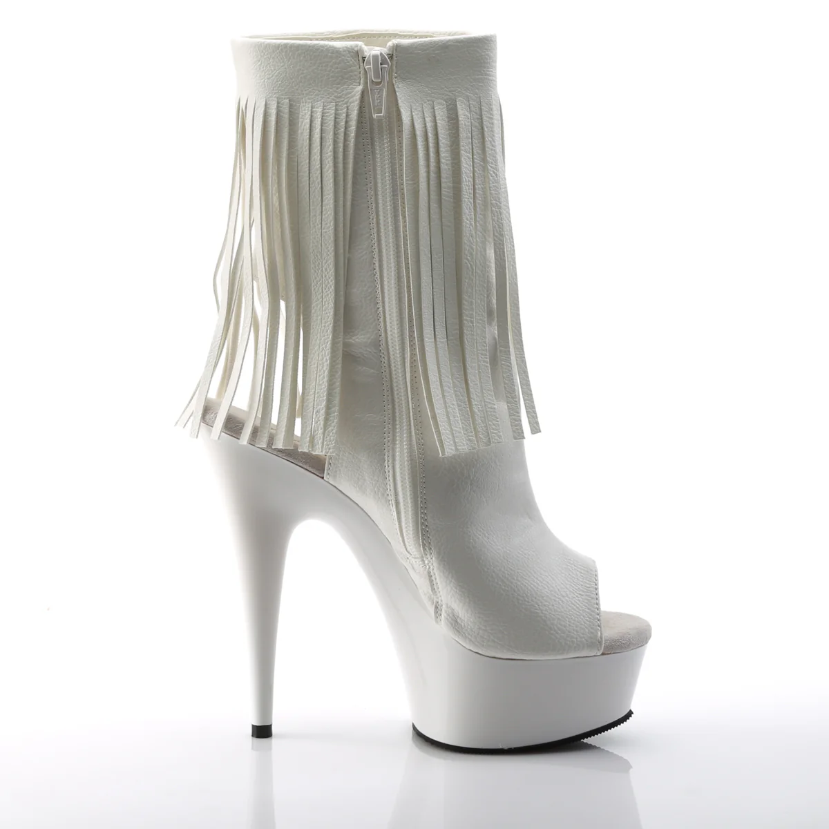 White 6 Inch Pole Dance Ankle Boots - Pleaser DELIGHT-1019 - Image 5
