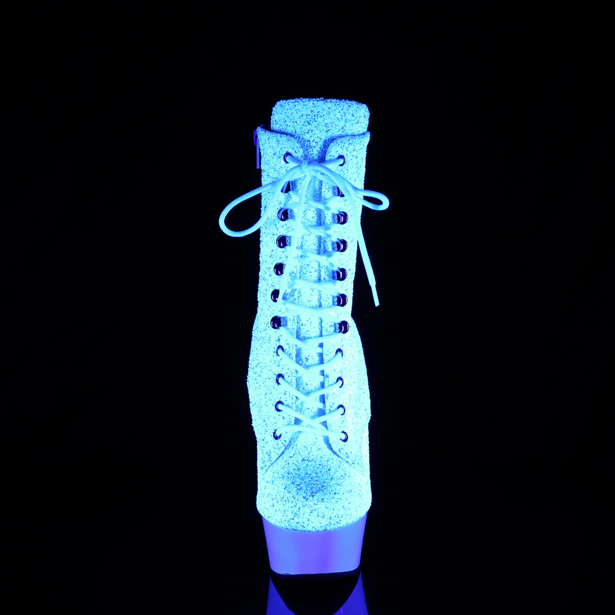 Neon White 6 Inch High Impact Ankle Boots -  Pleaser DELIGHT-1020LG - Image 2