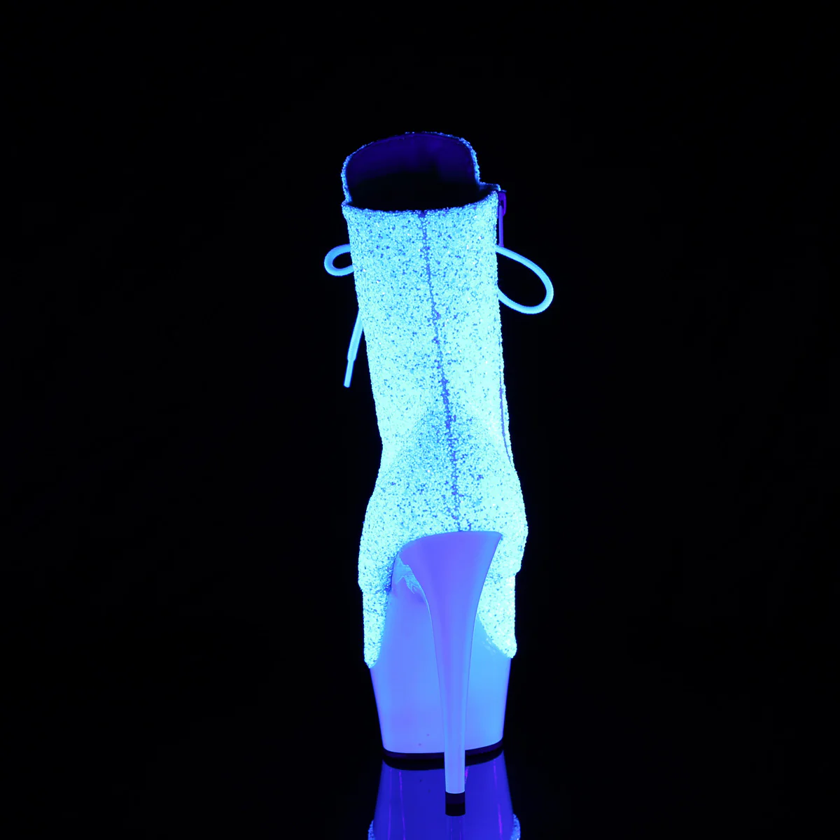 Neon White 6 Inch High Impact Ankle Boots -  Pleaser DELIGHT-1020LG - Image 4