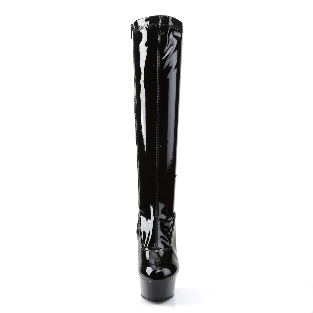 Black Patent 6 Inch Exotic Dance Knee High Boots - Pleaser DELIGHT-2000 - Image 2