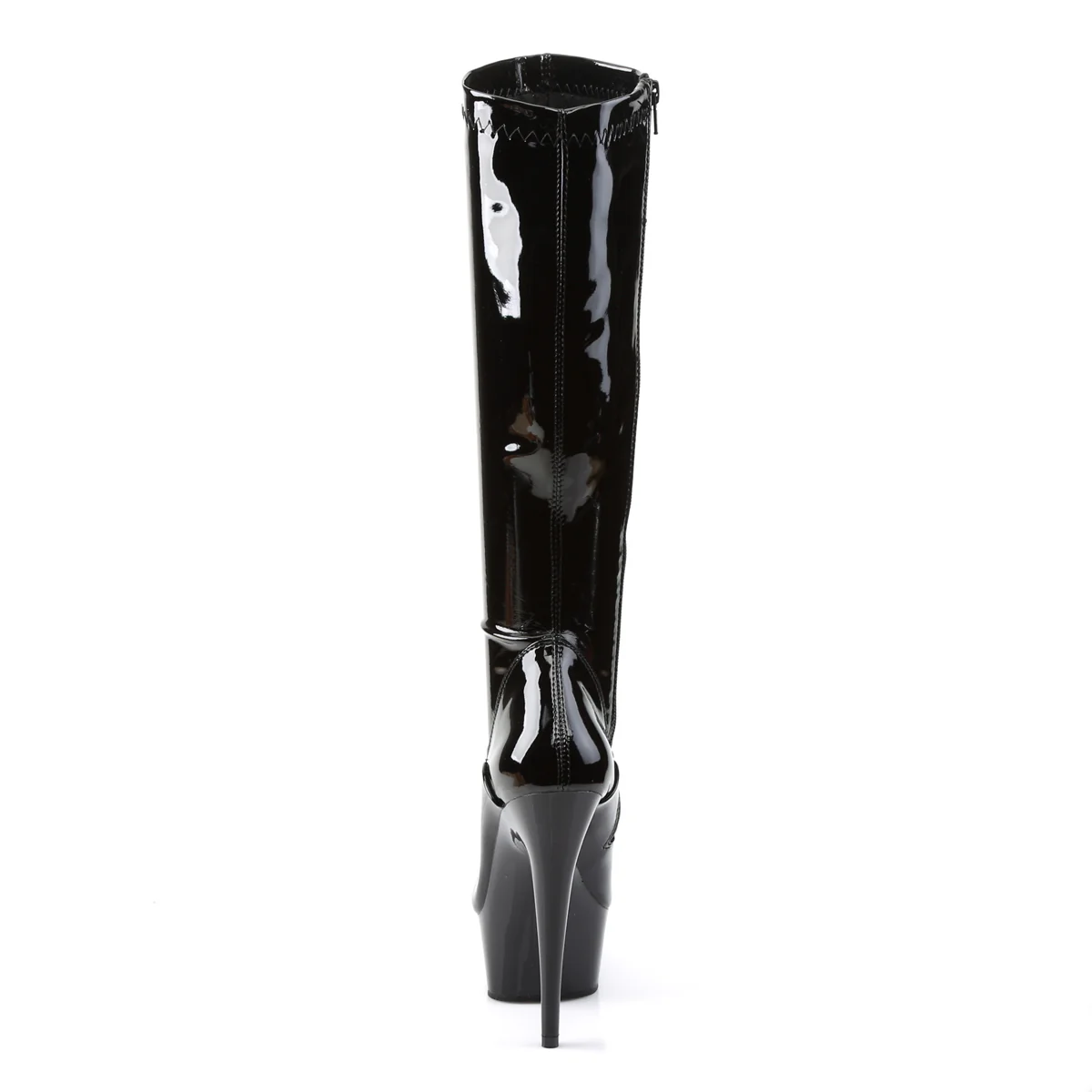 Black Patent 6 Inch Exotic Dance Knee High Boots - Pleaser DELIGHT-2000 - Image 4