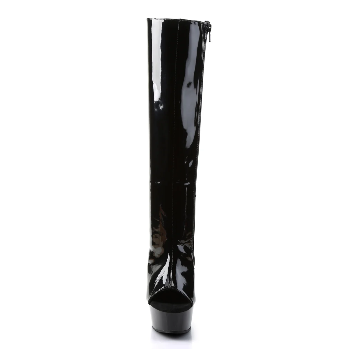 Black 6 Inch Strippers Knee High Boots - Pleaser DELIGHT-2018 - Image 2