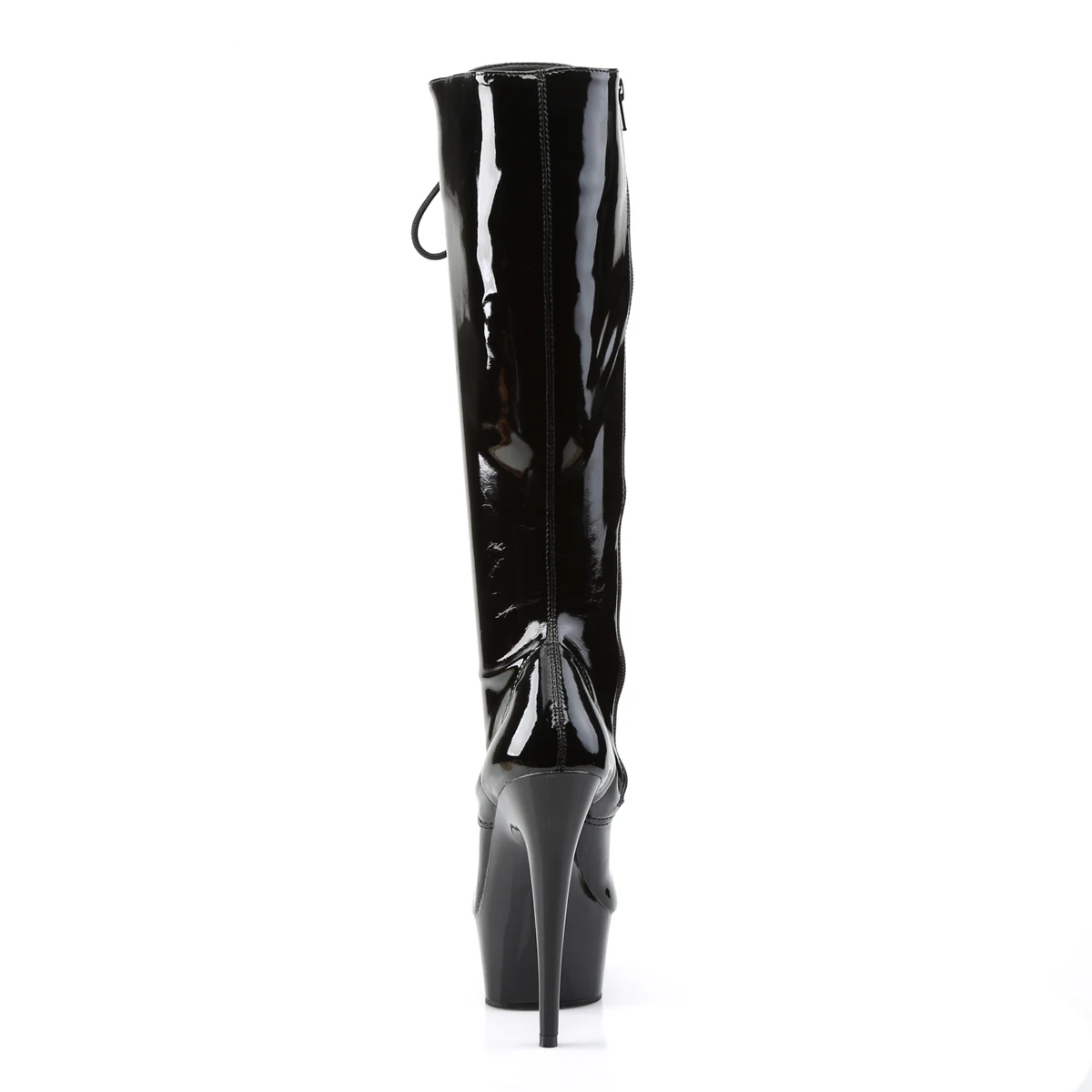 Black Patent 6 Inch Glamour Models Knee High Boots -  Pleaser DELIGHT-2023 - Image 4