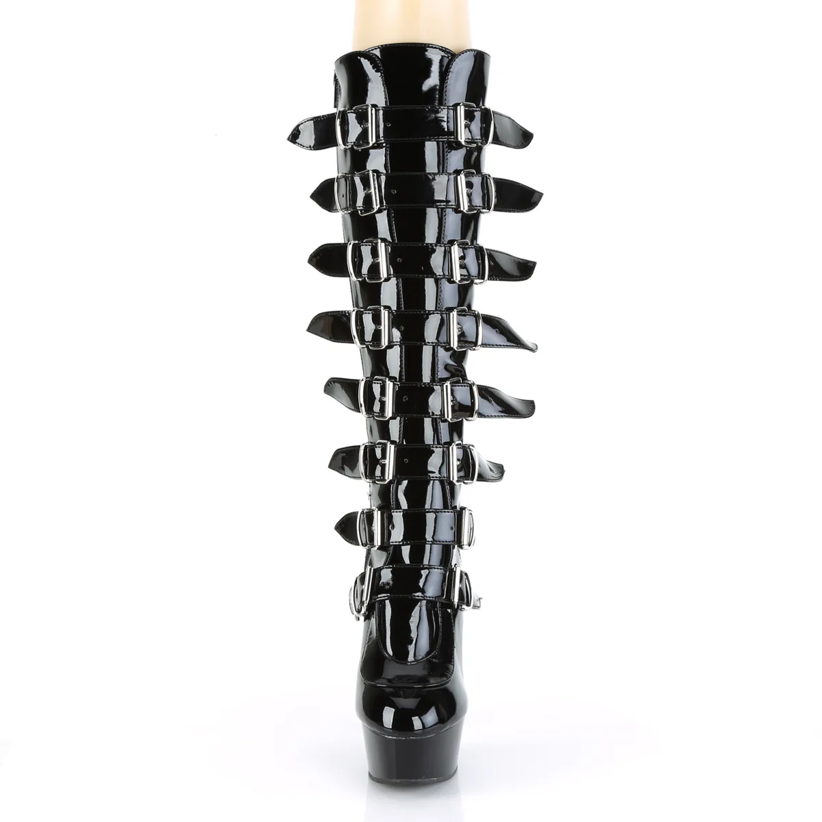 Black 6 Inch Pole Dance Knee High Boots -  Pleaser DELIGHT-2049 - Image 2