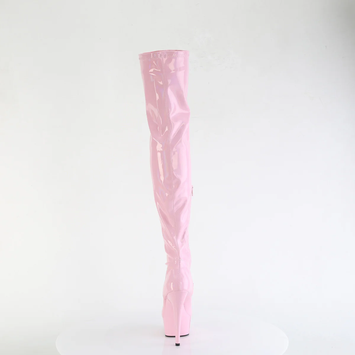 Baby Pink Holo 6 Inch Glamour Models Thigh Boots - Pleaser DELIGHT-3000HWR - Image 4
