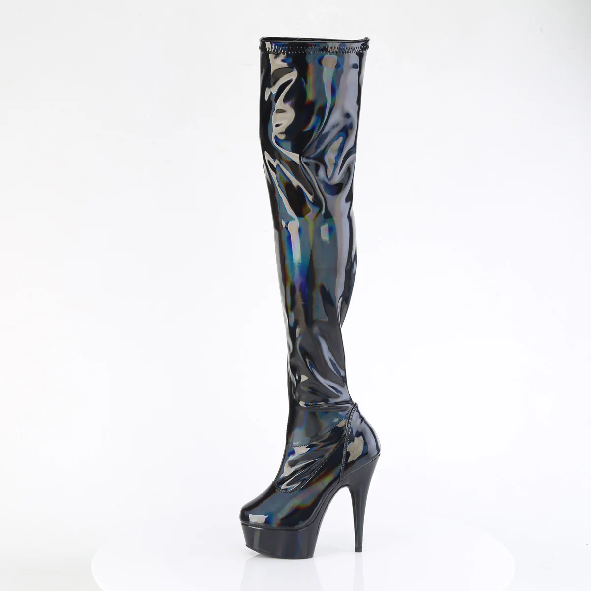 Black 6 Inch Strippers Thigh Boots - Pleaser DELIGHT-3000HWR - Image 3