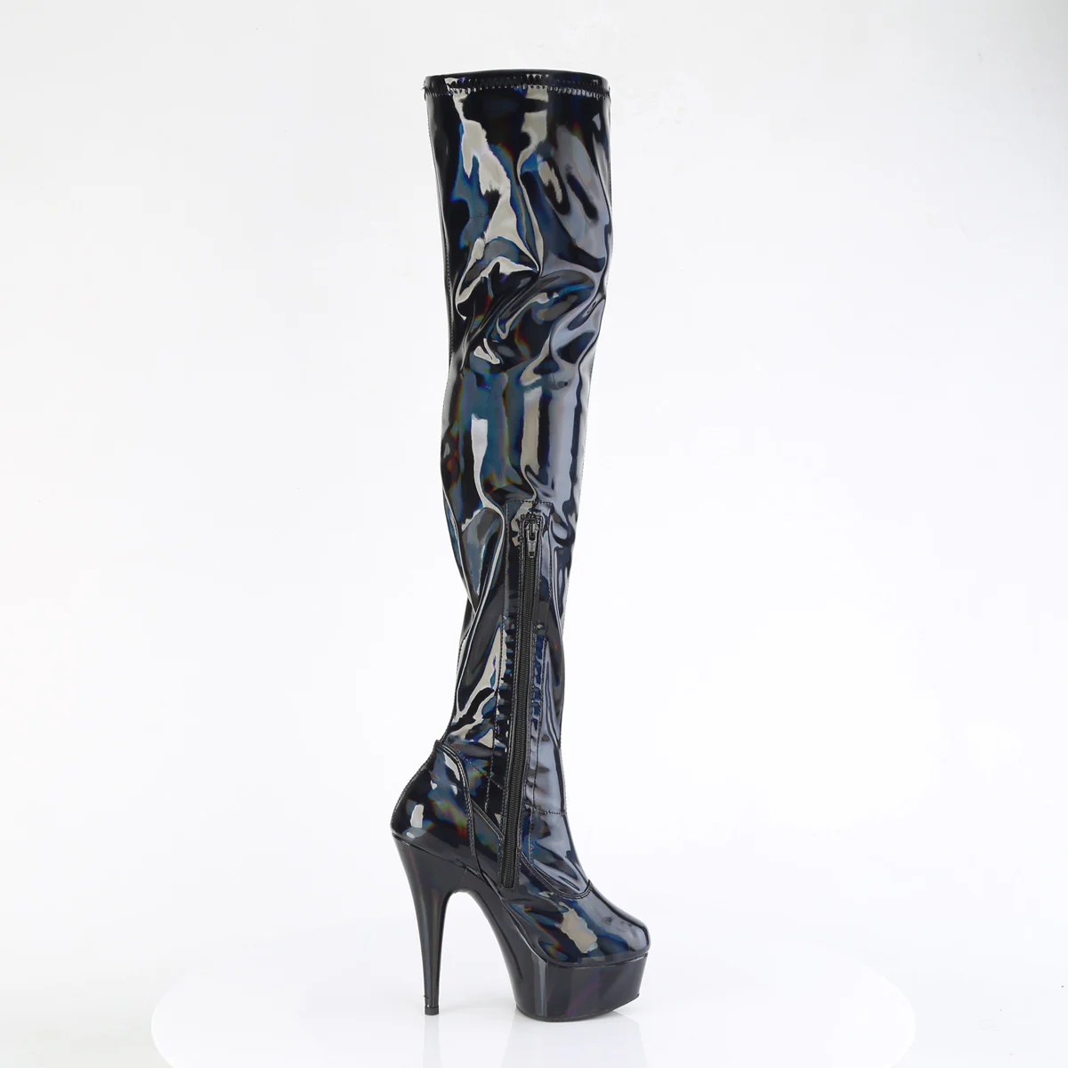 Black 6 Inch Strippers Thigh Boots - Pleaser DELIGHT-3000HWR - Image 5