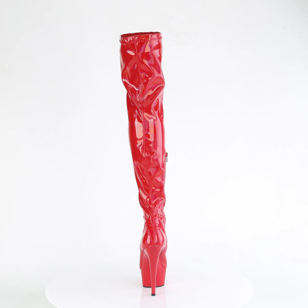 Red Holo 6 Inch Stratement Thigh Boots - Pleaser DELIGHT-3000HWR - Image 4