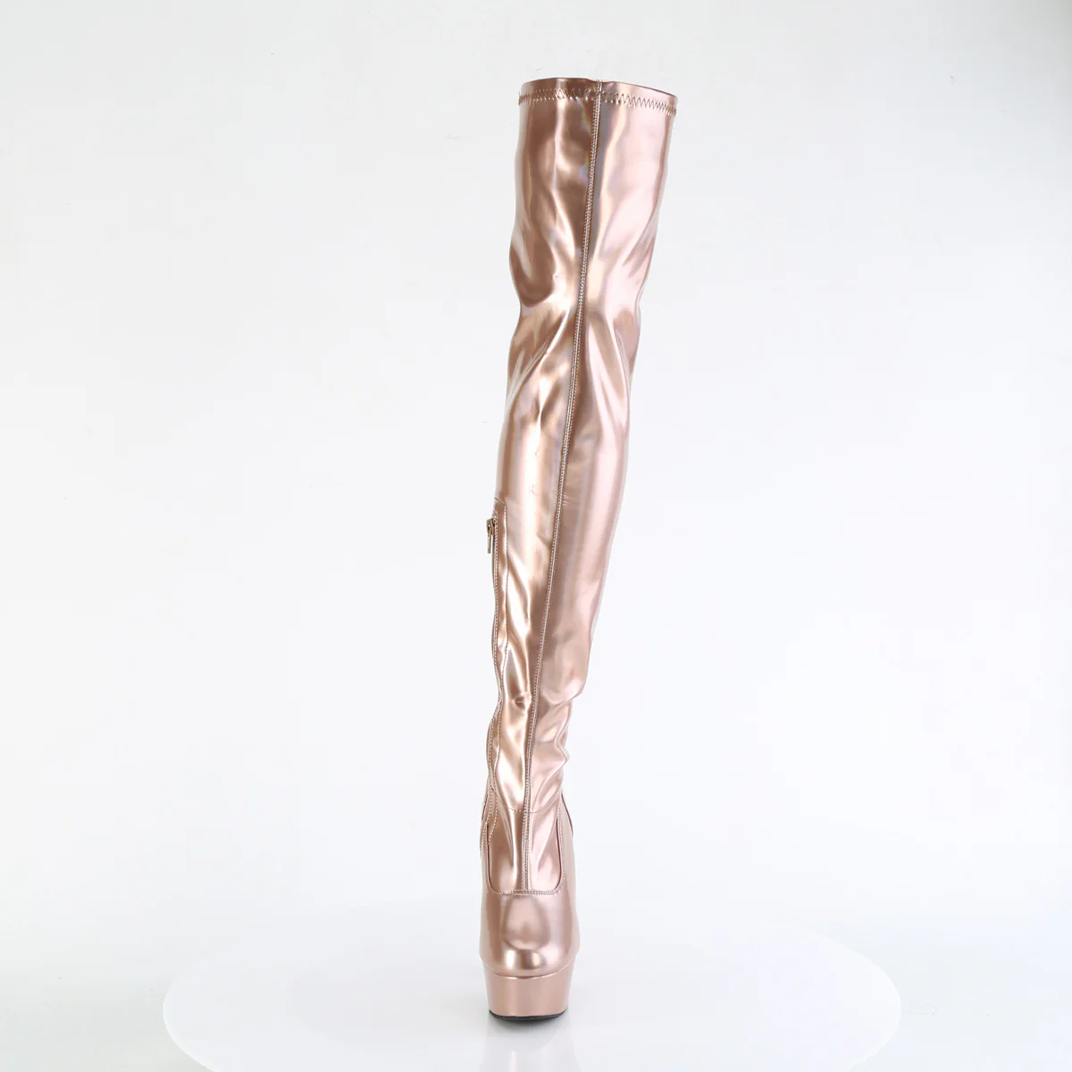 Rose Gold 6 Inch High Impact Thigh Boots -  Pleaser DELIGHT-3000HWR - Image 2