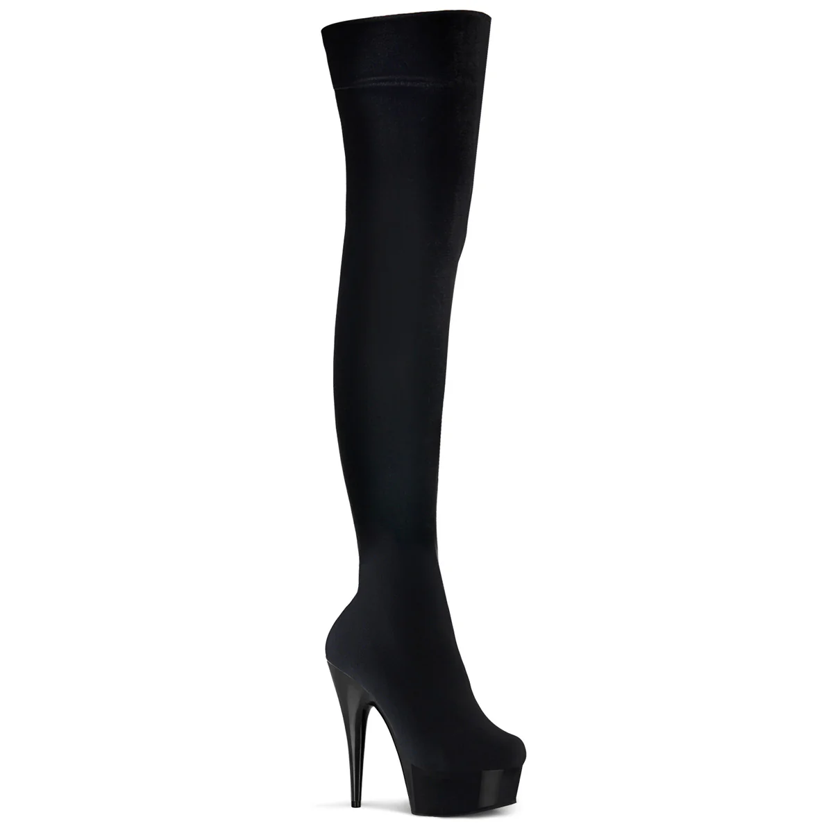 Black Velvet 6 Inch Strippers Thigh High - Pleaser DELIGHT-3002 - Image 6