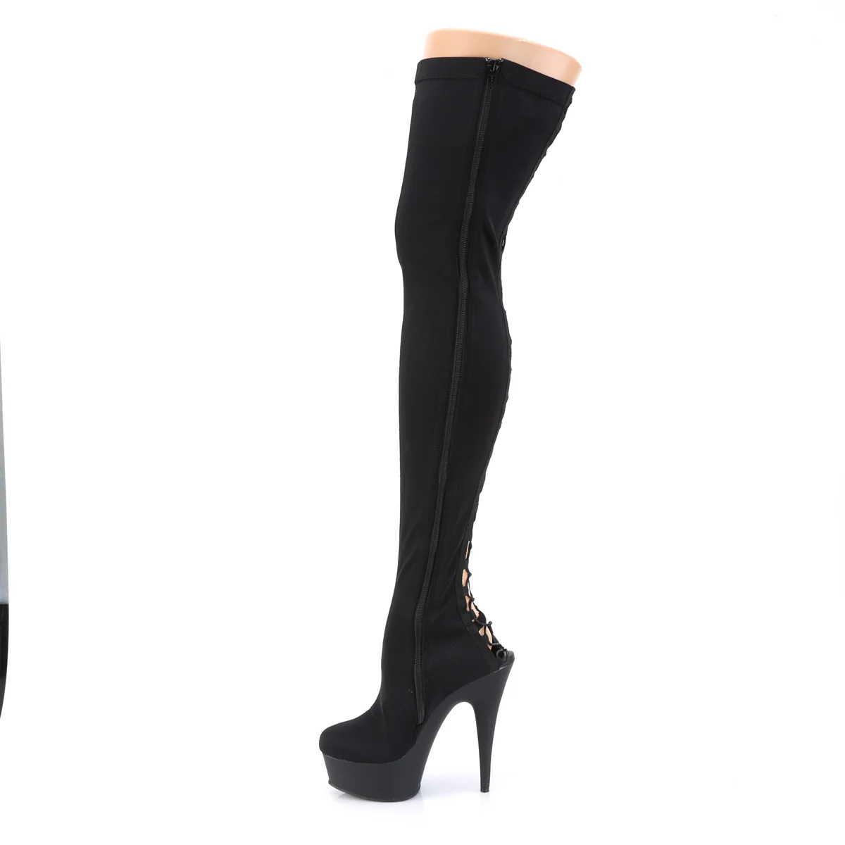Black 6 Inch Glamour Models Thigh High -  Pleaser DELIGHT-3003 - Image 3