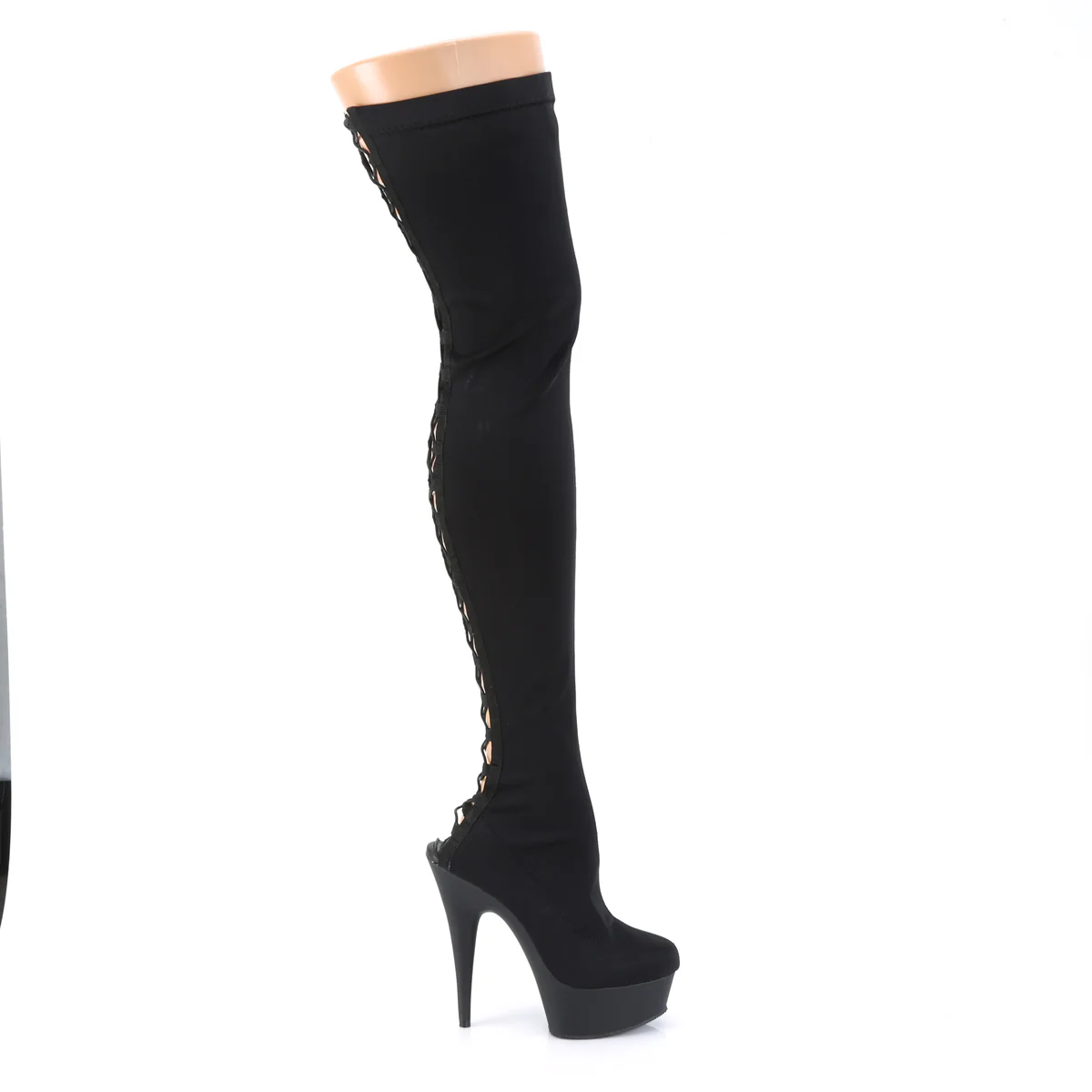 Black 6 Inch Glamour Models Thigh High -  Pleaser DELIGHT-3003 - Image 5