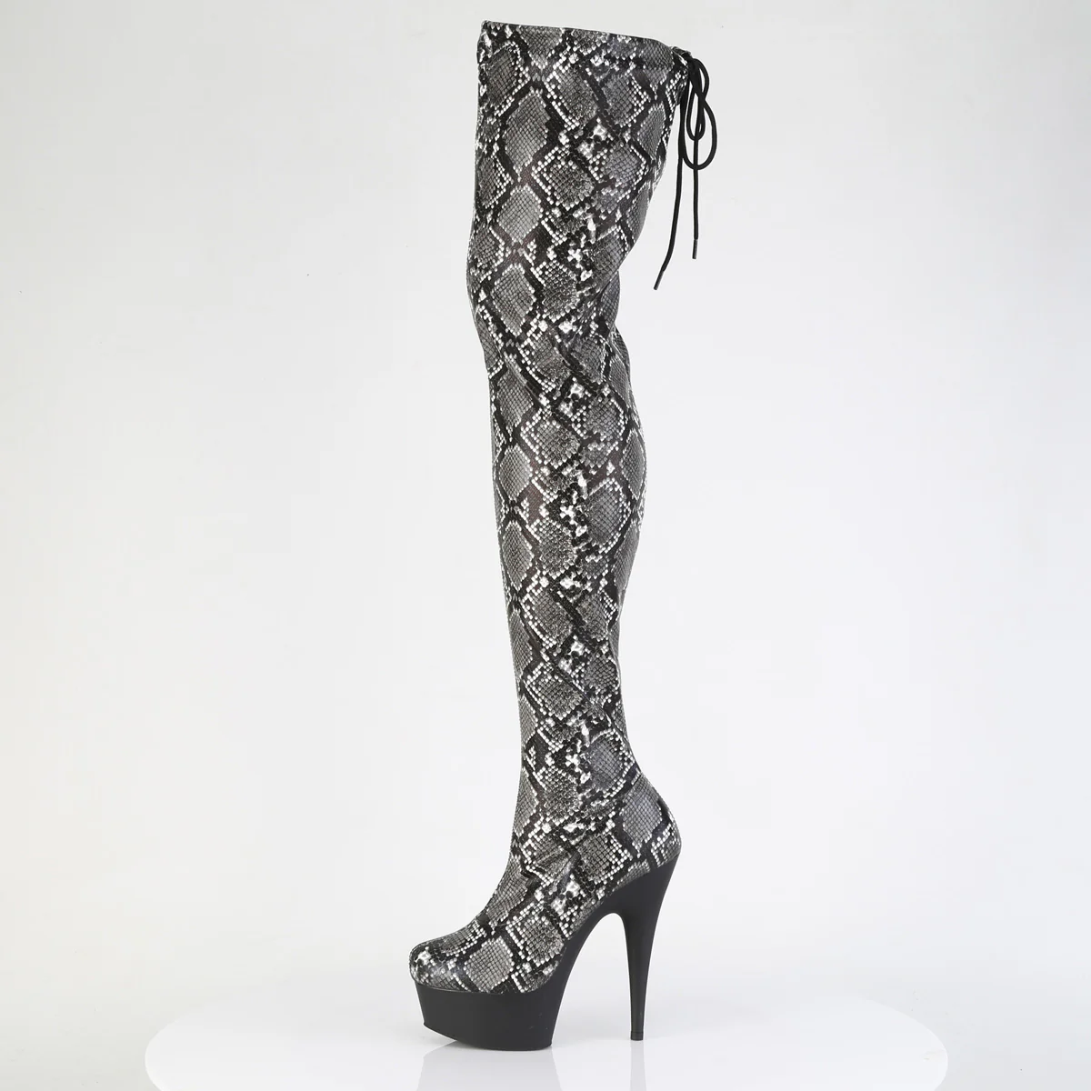 Snake Print 6 Inch High Fashiom Thigh High - Pleaser DELIGHT-3008SP-BT - Image 3