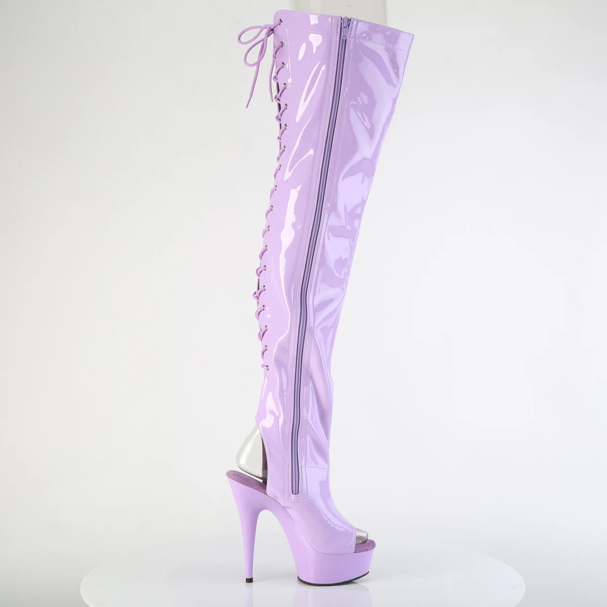 Lavender 6 Inch High Fashiom Thigh High Boots - Pleaser DELIGHT-3017 - Image 5