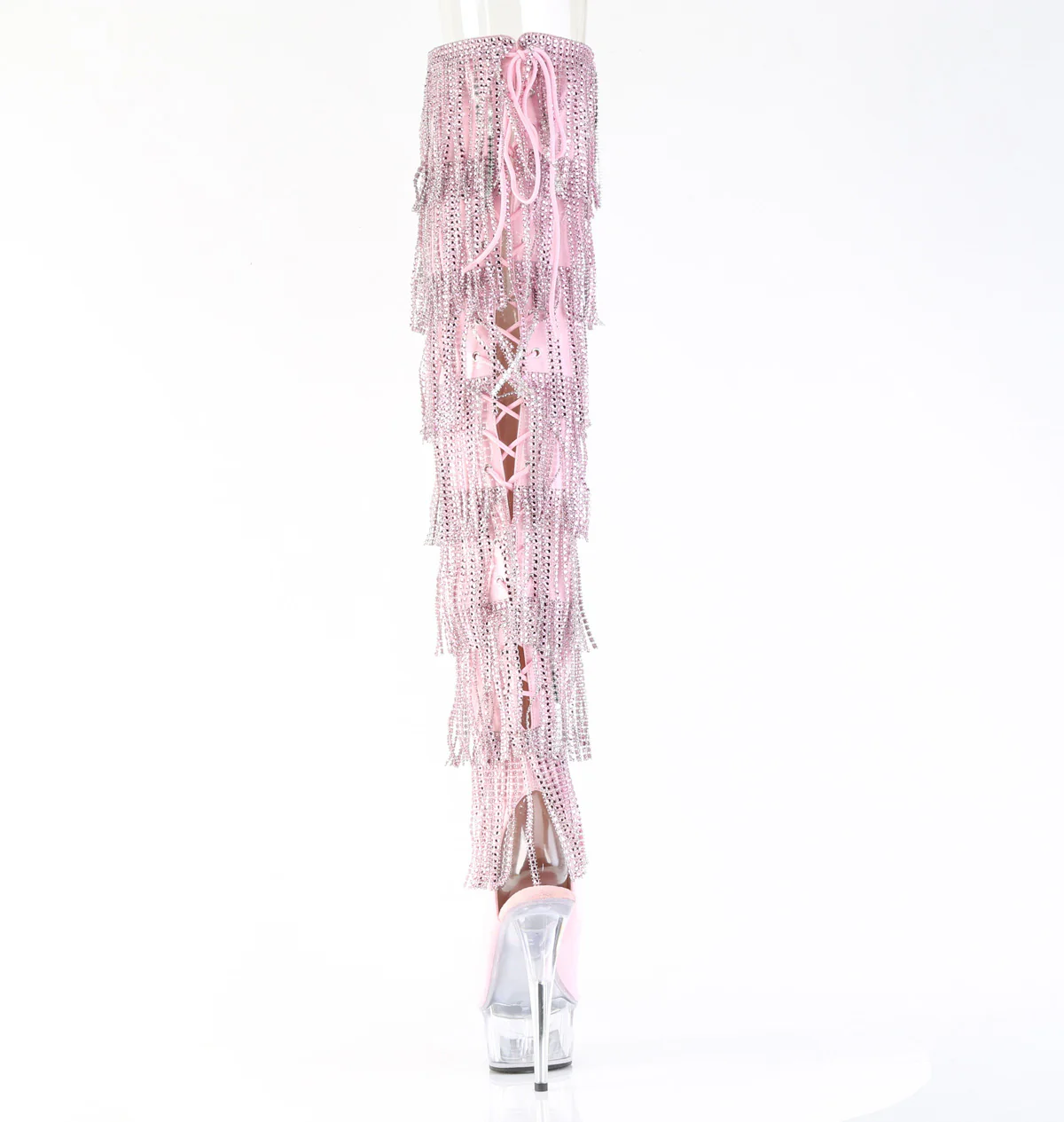 Baby Pink Holo 6 Inch Exotic Dance Thigh High Boots - Pleaser DELIGHT-3017HG-RSF - Image 4