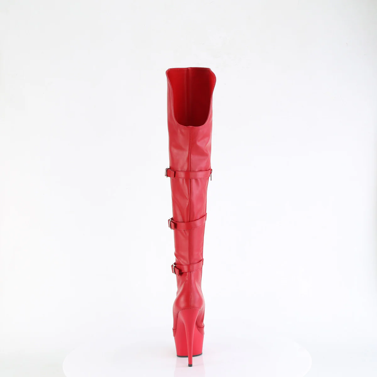 Red 6 Inch Pole Dance Thigh High Boots - Pleaser DELIGHT-3018 - Image 4