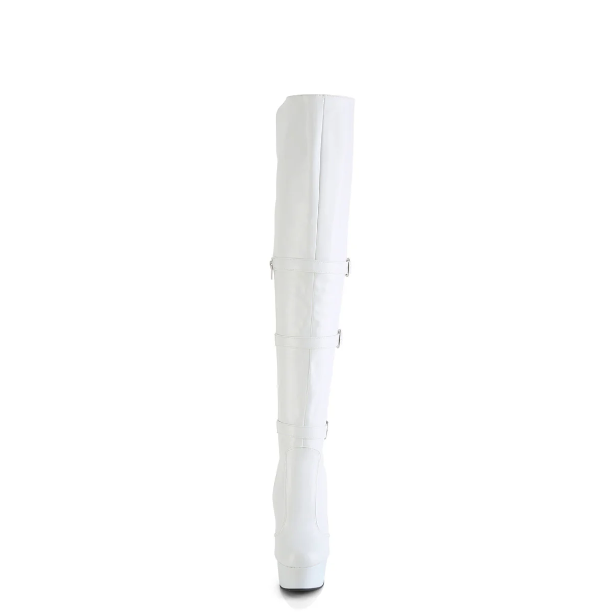 White 6 Inch Strippers Thigh High Boots - Pleaser DELIGHT-3018 - Image 2
