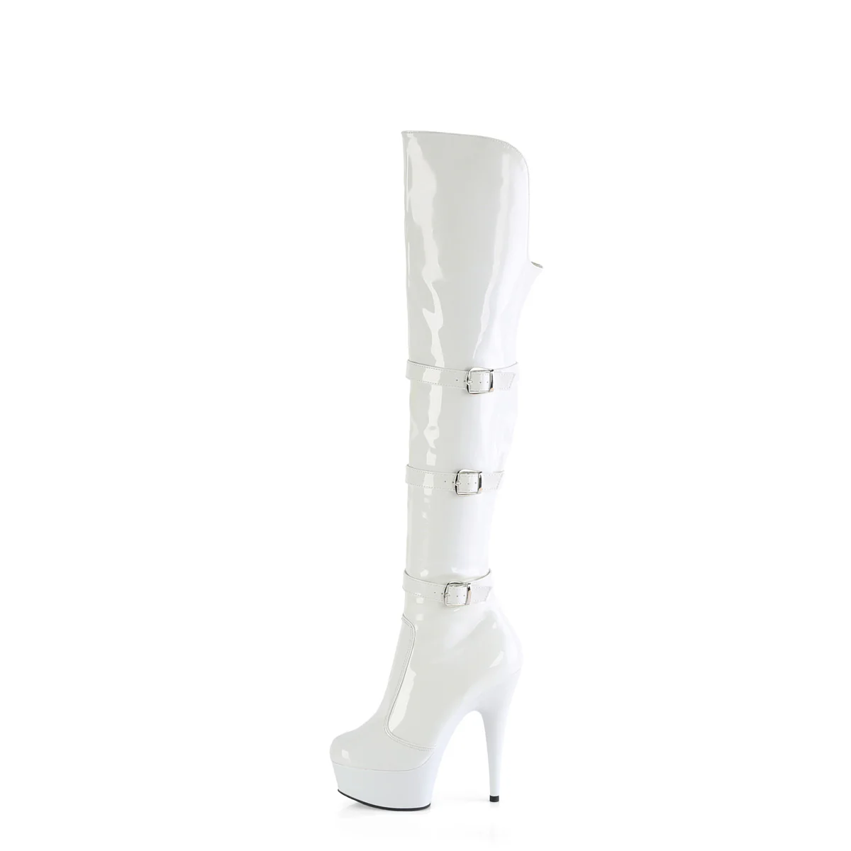 White 6 Inch Exotic Dance Thigh High Boots - Pleaser DELIGHT-3018 - Image 3