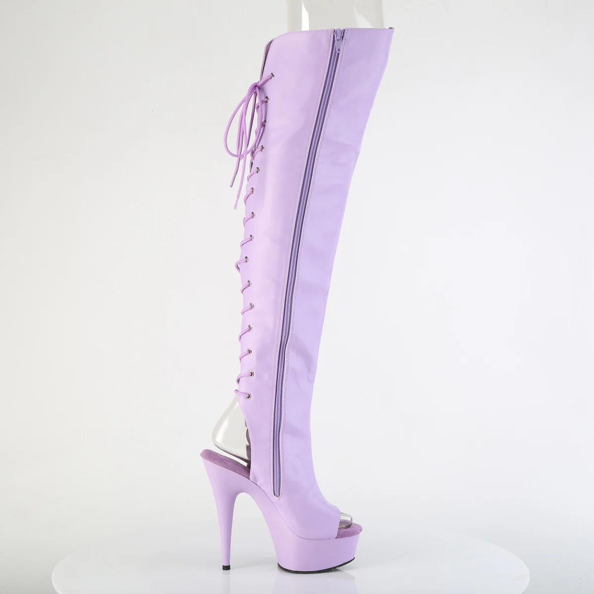 Lavender 6 Inch High Impact Thigh High Boots -  Pleaser DELIGHT-3019 - Image 5