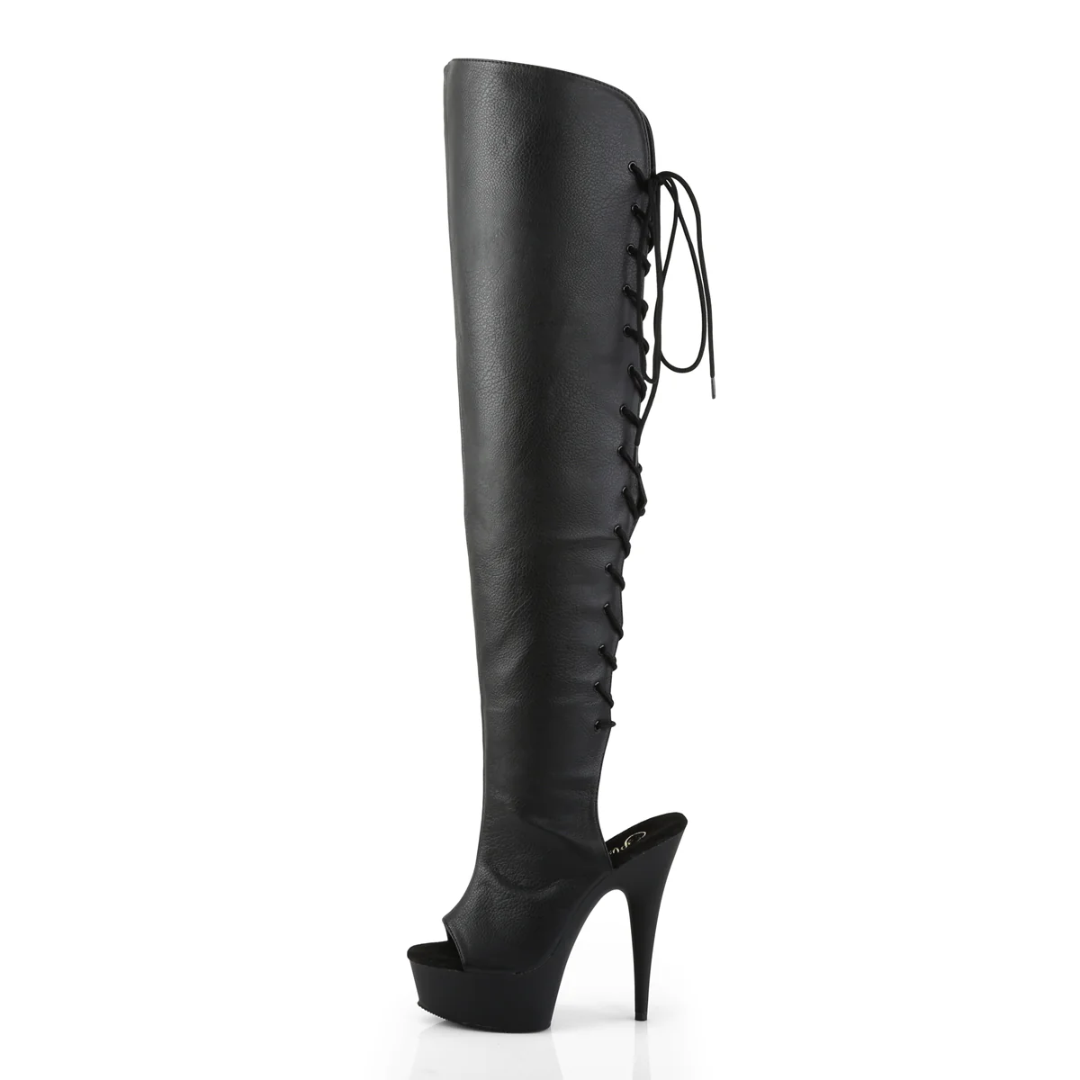 Black 6 Inch Glamour Models Thigh High Boots -  Pleaser DELIGHT-3019 - Image 3