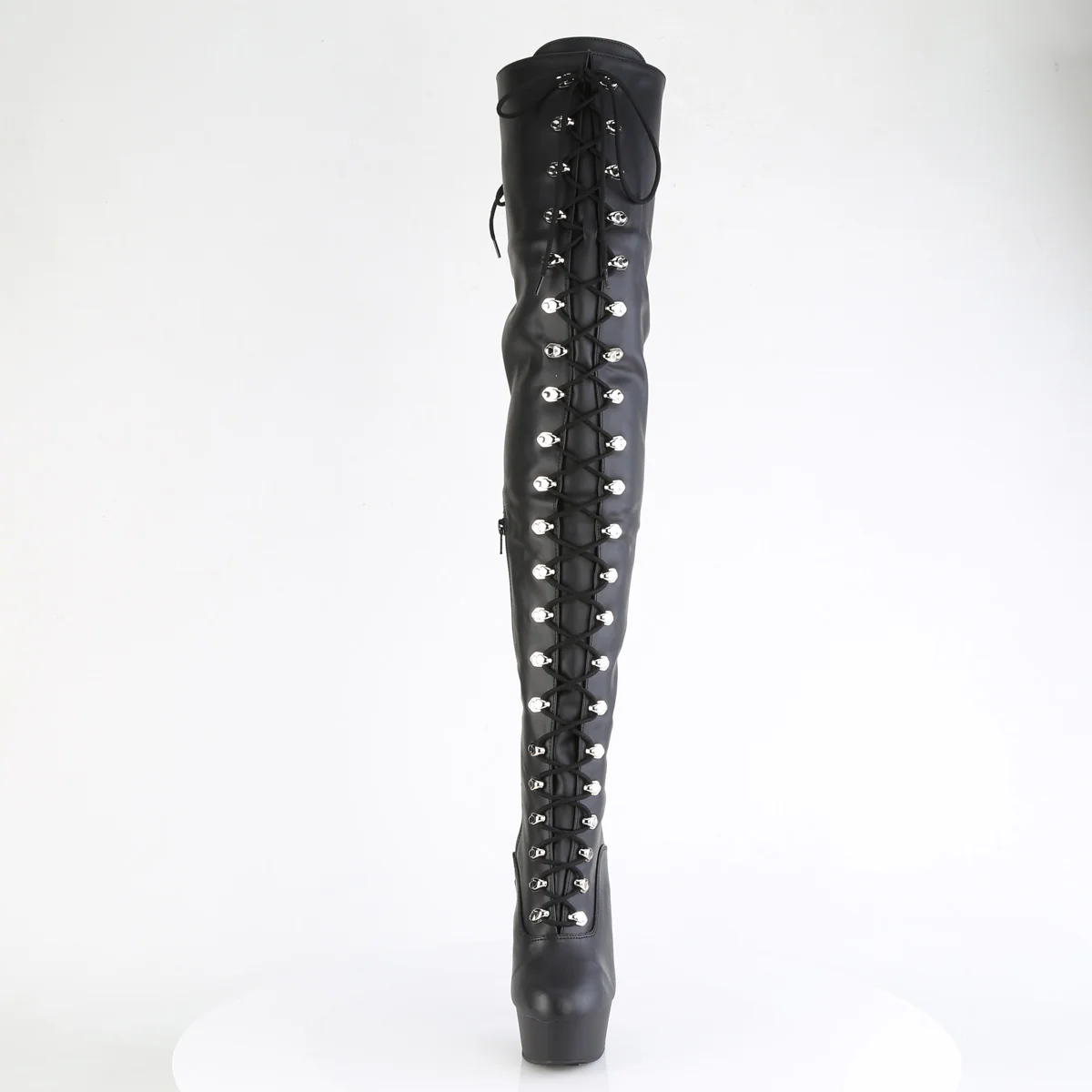 Black 6 Inch Exotic Dance Thigh High Boots - Pleaser DELIGHT-3022 - Image 2