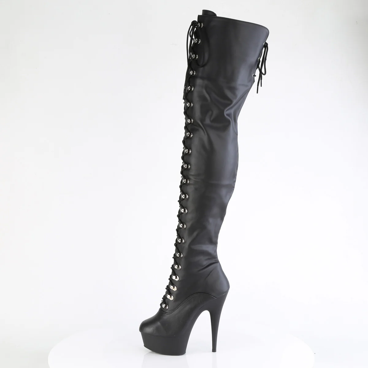 Black 6 Inch Exotic Dance Thigh High Boots - Pleaser DELIGHT-3022 - Image 3