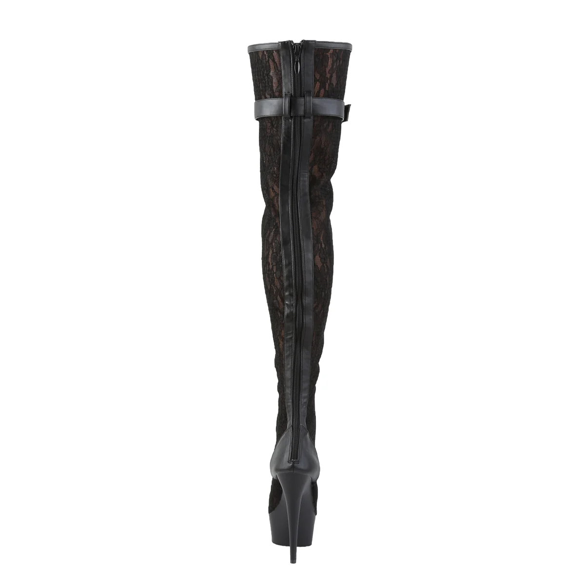 Black 6 Inch High Fashiom Thigh High Boots -  Pleaser DELIGHT-3025ML - Image 4