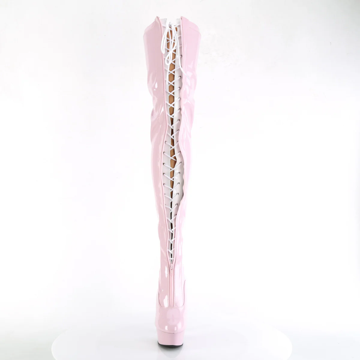 Baby Pink 6 Inch Exotic Dance Thigh High Boots - Pleaser DELIGHT-3027 - Image 2