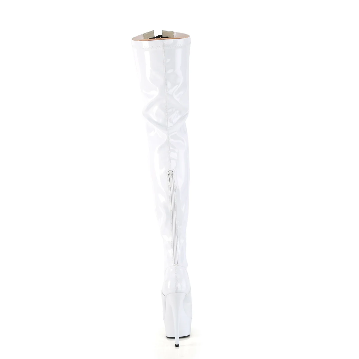 White 6 Inch Glamour Models Thigh High Boots - Pleaser DELIGHT-3027 - Image 4