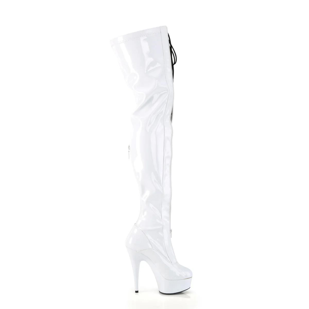 White 6 Inch Glamour Models Thigh High Boots - Pleaser DELIGHT-3027 - Image 5