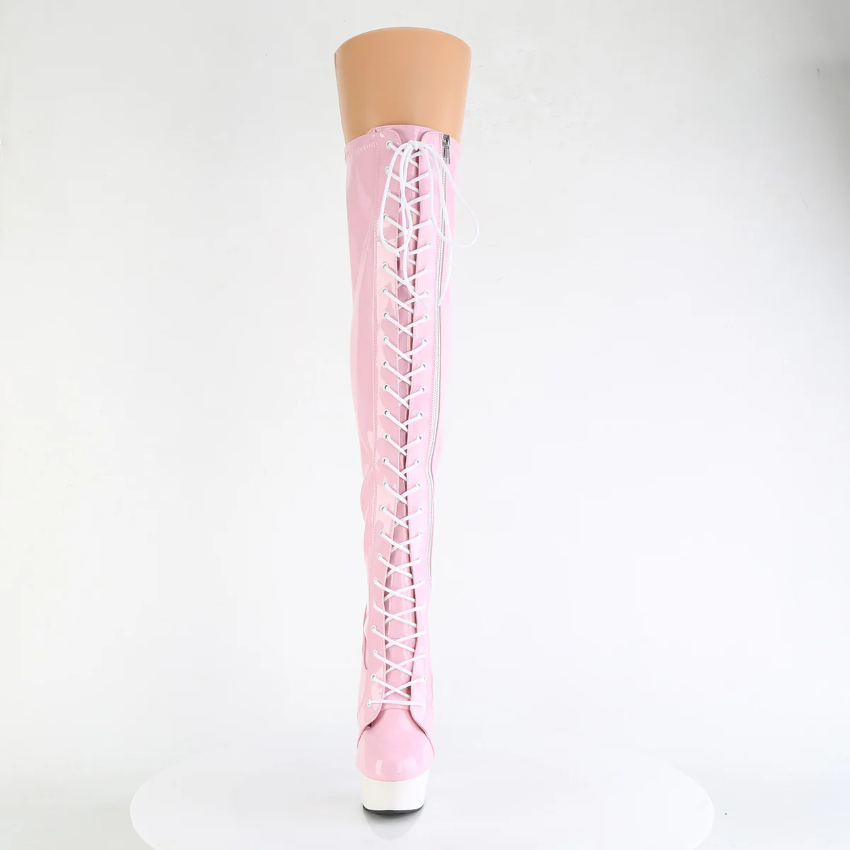 Baby Pink 6 Inch Pole Dance Thigh High Boots - Pleaser DELIGHT-3029 - Image 2