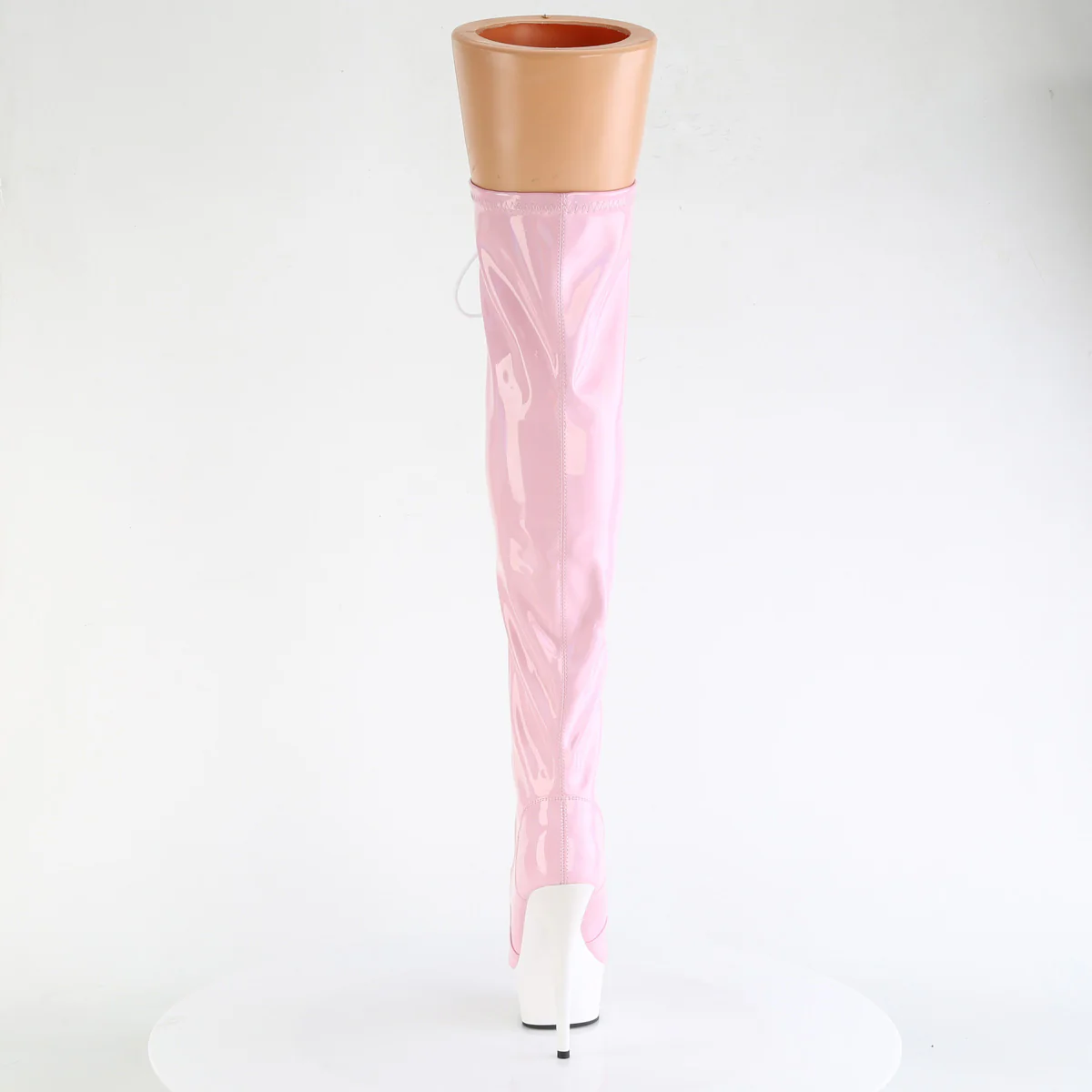 Baby Pink 6 Inch Pole Dance Thigh High Boots - Pleaser DELIGHT-3029 - Image 4